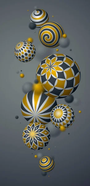 Abstract Bollen Vector Telefoon Achtergrond Samenstelling Van Vliegende Ballen Versierd — Stockvector