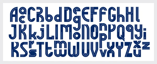 Astratto Geometrico Originale Font Vector Typeset Logo Creazione Alfabeto Minimal — Vettoriale Stock