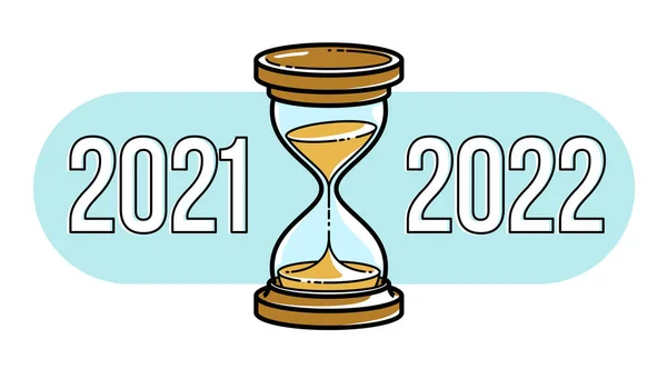 시계와 2021 2022 일러스트 개념이 있습니다 — 스톡 벡터