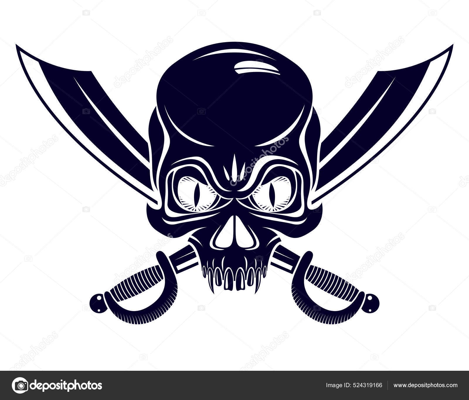 Vetor de ilustração do logotipo do crânio de piratas