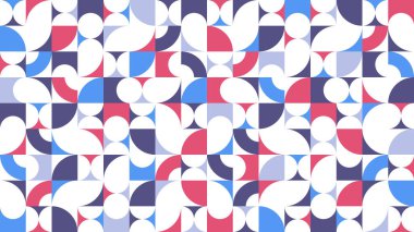 Geometrik soyut, basit geometri elementleri ile renksiz, 70 'ler tarzında duvar kağıdı arka planı, Bauhaus yapıcı tarzı fayanslar..