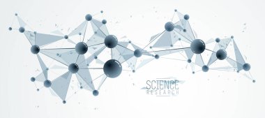 Vektör molekülleri bilimsel kimya ve fizik temalı vektör soyut arkaplan, mikro ve nano bilim ve teknoloji teması, atomlar ve mikroskobik parçacıklar.