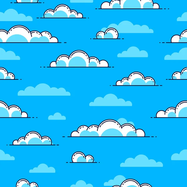 Clouds Seamless Background Weather Outdoors Cloudscape Sky Vector Wallpaper Web — Stock Vector