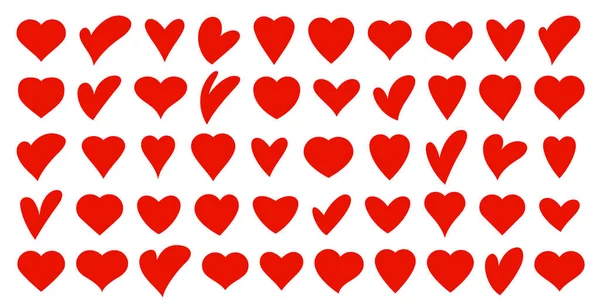 Corazón Formas Vector Iconos Logos Conjunto Diferentes Dibujos Animados Colección — Archivo Imágenes Vectoriales