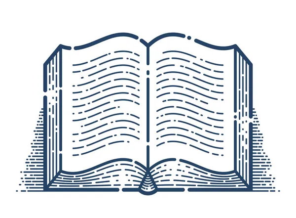 Lineares Symbol Für Offene Buchvektoren Literaturbibliothek Lesezeilenkunstsymbol Oder Logo — Stockvektor