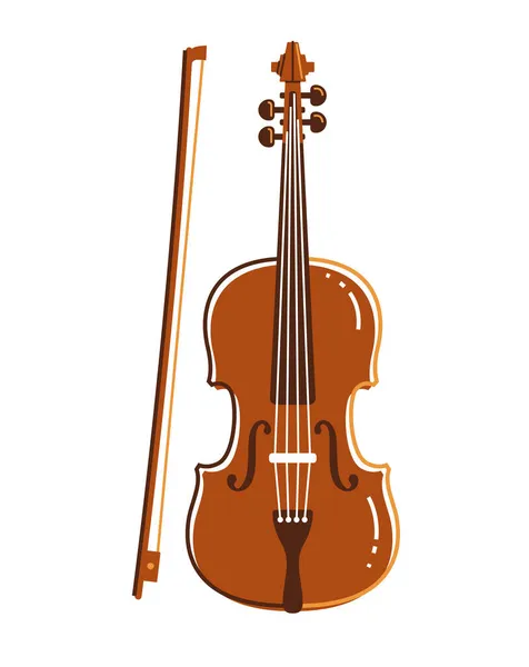 Cello乐器向量平面画图 独立于白色背景 古典弦乐器 — 图库矢量图片