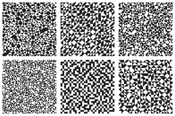 Conjunto Padrões Sem Emenda Vetor Mosaico Geométrico Fundos Abstratos Caóticos — Vetor de Stock