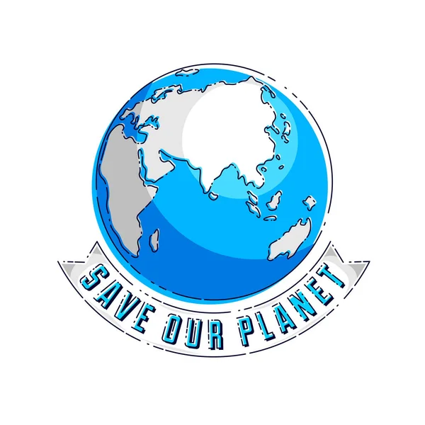 Världsdagen Koncept Ekologi Klimatförändringar Earth Day April Planet Med Band — Stock vektor