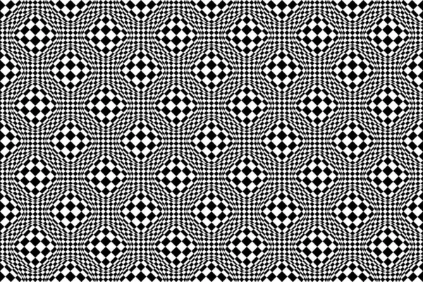 Оптическая Иллюзия Клетчатый Вектор Абстрактный Бесшовный Фон Черно Белый Узор — стоковый вектор