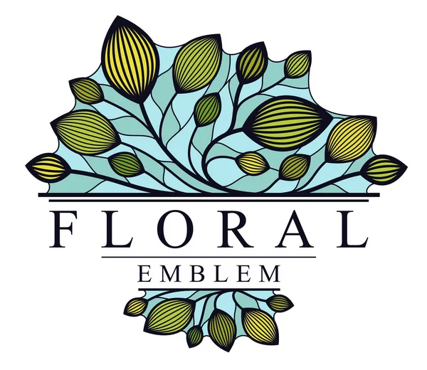 Estilo Clásico Lujo Elegante Emblema Floral Vector Aislado Sobre Fondo — Archivo Imágenes Vectoriales