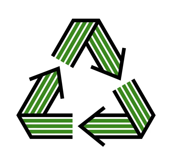 Recycle Vektor Dreieck Symbol Modernen Geometrischen Linearen Stil Isoliert Auf — Stockvektor