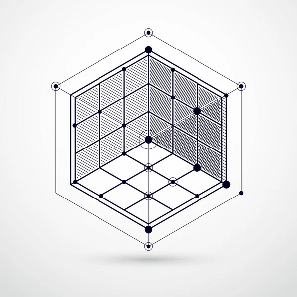 Vettore Astratto Modello Geometrico Cubo Sfondo Bianco Nero Layout Cubi — Vettoriale Stock