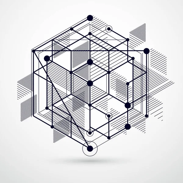 Тенденція Ізометричний Геометричний Візерунок Чорно Білий Фон Яскравими Блоками Кубиками — стоковий вектор