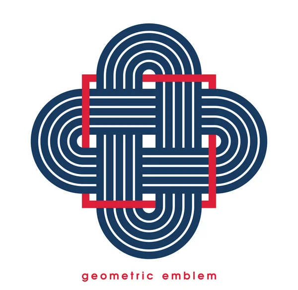 Logo Geometrico Della Linea Vettoriale Isolato Bianco Simbolo Astratto Stile — Vettoriale Stock