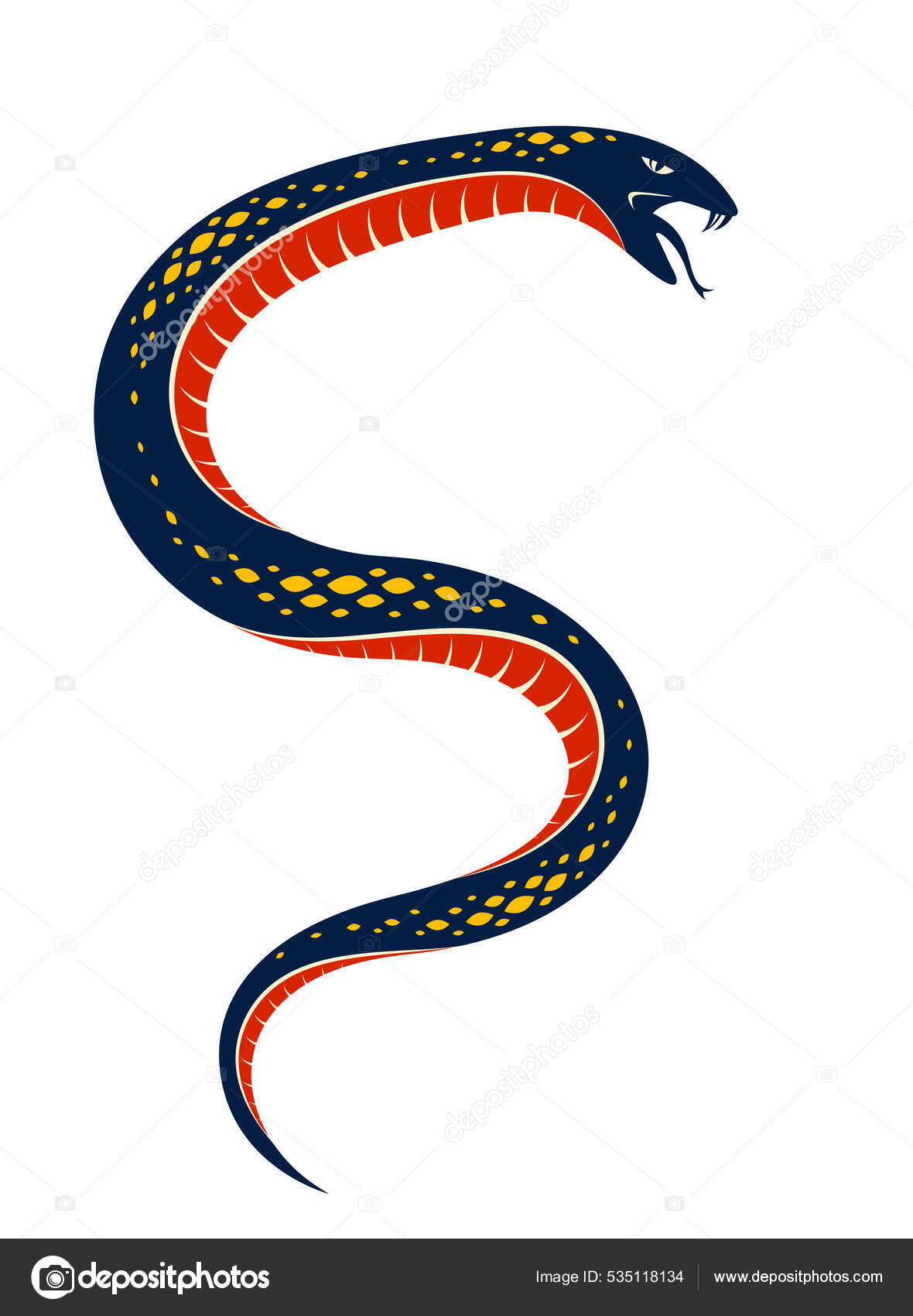 Tatuagem Vetor Serpente Veneno Mortal Serpente Perigosa Veneno Predador  Agressivo Vetor de ©Ostapius 535118134, image size:1180x1700