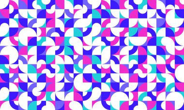 Soyut vektör geometrik dikişsiz desen, renk basit geometrik elementler tekrarlanan fayanslar, duvar kağıdı veya web sitesi arka planı, geçmişe dönük tasarım arka planı.
