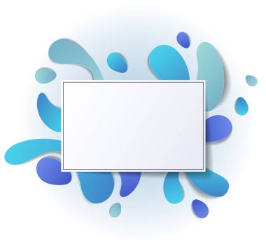 Yaz çerçeve ile kopya alanı metin tasarım şablonu, kart, afiş, el ilanı, afiş için eğri şekiller vektör modern tarzı kağıt 3d çizim kesmek soyut düzen, reklam.