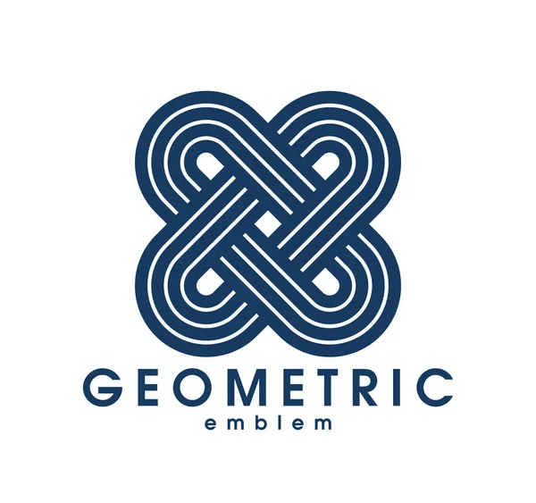 Logotipo Vetor Geométrico Abstrato Isolado Branco Design Gráfico Linear Símbolo — Vetor de Stock