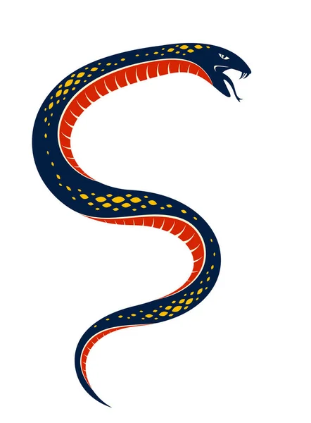 Schlangenvektortätowierung Tödliches Gift Gefährliche Schlange Gift Aggressive Raubtier Reptil Tier — Stockvektor