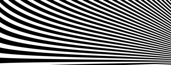 Arte Distorcida Perspectiva Preto Branco Linhas Movimento Abstrato Vetor Fundo — Vetor de Stock