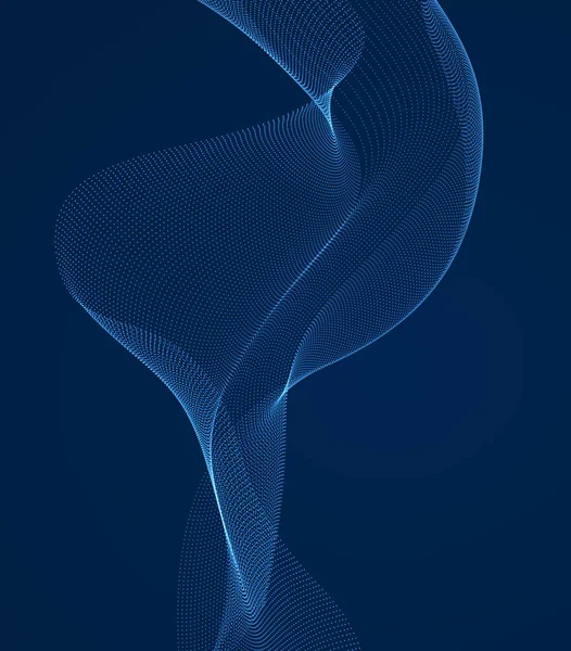 Grille Particules Onde Sonore Qui Coule Dessus Obscurité Illustration Effet — Image vectorielle