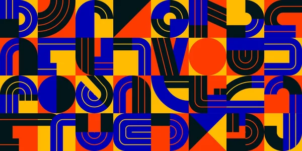 Kusursuz geometrik şablon vektörü, harf tipografisinden alınan renkli elementlerle soyut arkaplan tasarımı.