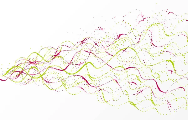 点状颗粒阵列流动矢量抽象背景 生命形式生物主题微观设计 动态点元素运动 — 图库矢量图片