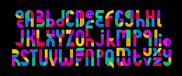 Alfabet Dla Dzieci Kolorowe Czcionki Wektorowe Geometryczne Litery Łatwe Użyciu — Wektor stockowy