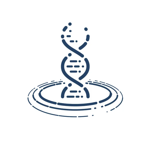 Icono Lineal Simple Vectorial Dna Símbolo Biología Científica Del Arte — Archivo Imágenes Vectoriales