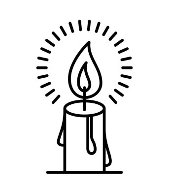 Mum vektör simgesi beyaz arkaplanda izole edildi.