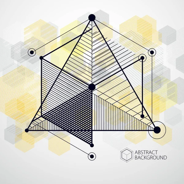 Modern Izometrikus Vector Absztrakt Sárga Háttér Geometriai Elem Kockák Hatszög — Stock Vector