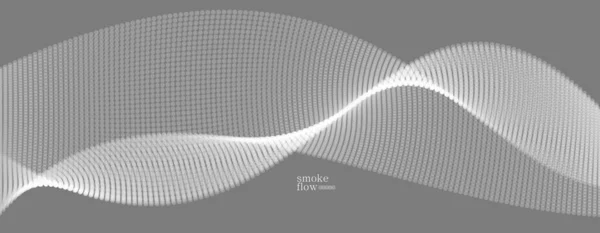 Διάνυσμα Αφηρημένο Φόντο Κύμα Που Ρέει Σωματίδια Καπνός Ρέει Γκρι — Διανυσματικό Αρχείο