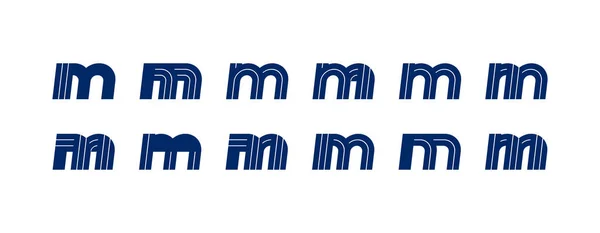 Letter Logo Elements Set Vector Trendy Retro Initial Geometric Monogram — 图库矢量图片