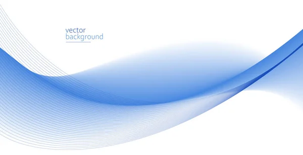 Flowing Blue Curve Shape Soft Gradient Vector Abstract Background Relaxing — Wektor stockowy