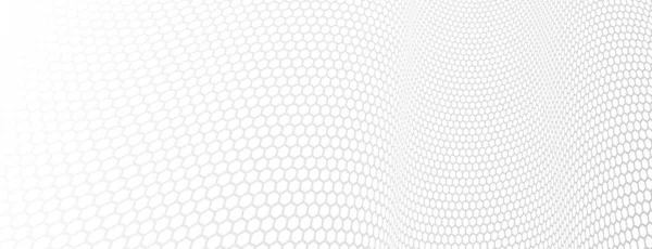 Concepto Red Patrón Hexagonal Perspectiva Dimensional Fondo Abstracto Tecnología Futura — Vector de stock