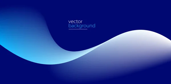 Flowing Dark Blue Curve Shape Soft Gradient Vector Abstract Background — Stockvektor