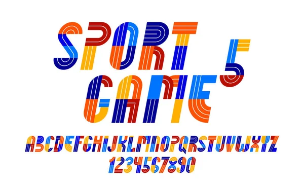 Deporte Fuente Juego Vector Retro Moda Alfabeto Geométrico Conjunto Letras — Archivo Imágenes Vectoriales