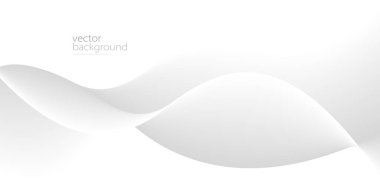 Eğimli vektör soyut arkaplan, açık gri tasarım eğrisi enerji hareketi, rahatlatıcı görüntü veya teknoloji ile dalgalı şekil akışı.