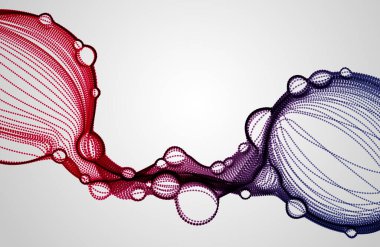 Soyut vektör akışkan parçacık akışı, nano tıbbi teknoloji, mikrobiyoloji bilim kurgu temalı illüstrasyon.