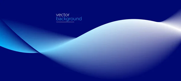 Smooth Flow Wavy Shape Gradient Vector Abstract Background Dark Blue — Stockvektor