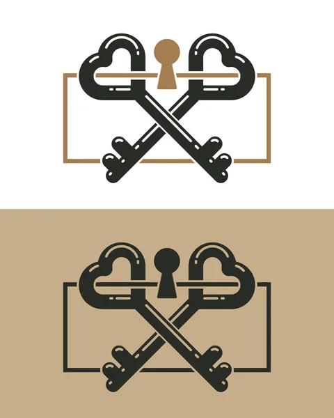 Logo Vettoriale Immobiliare Emblema Dell Agenzia Immobiliare Identità Aziendale Chiavi — Vettoriale Stock