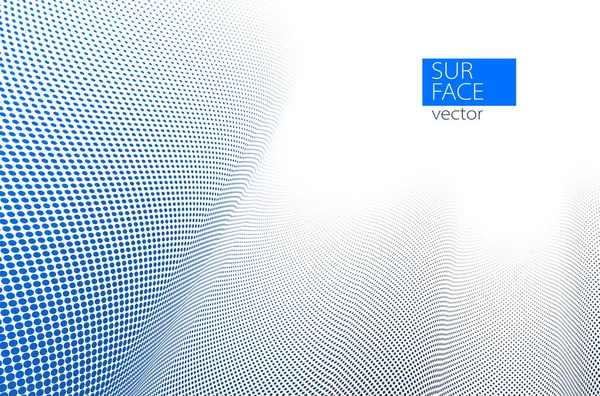Dotted Vector Abstract Background Blue Grey Dots Perspective Flow Dotty — Vettoriale Stock