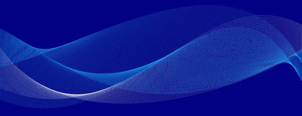 Μπλε Κουκκίδες Κίνηση Σκοτεινό Διάνυσμα Αφηρημένο Φόντο Συστοιχία Σωματιδίων Κυματοειδή — Διανυσματικό Αρχείο
