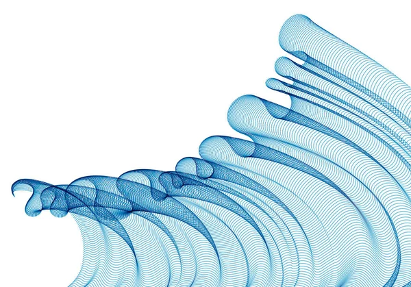 流れる粒子の波抽象的なベクトル背景 滑らかな曲線状のドット風に透明なチュール繊維 3D形状のドットをブレンドメッシュ リラックスした静かな壁紙 — ストックベクタ