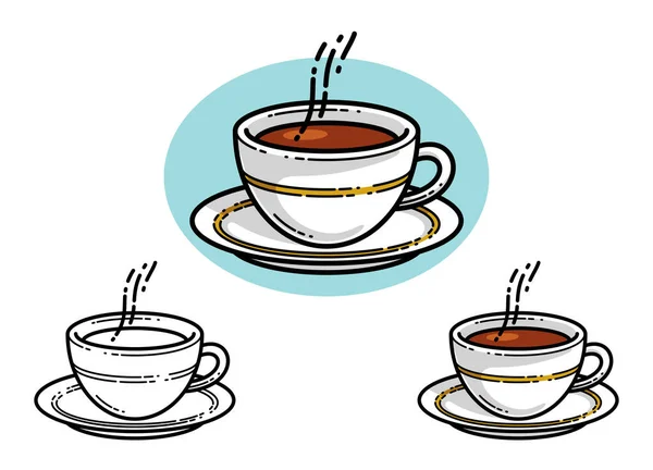 Tasse Illustration Vectorielle Café Icône Isolée Sur Blanc Boisson Chaude — Image vectorielle