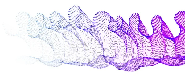 Matriz Malla Partículas Textil Tul Transparente Viento Que Fluye Ilustración — Vector de stock