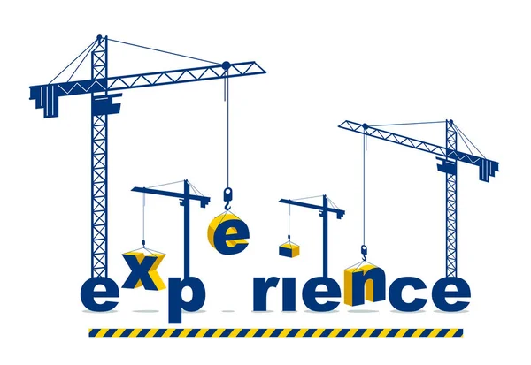Baukräne Baut Experience Word Vector Concept Design Konzeptionelle Illustration Mit — Stockvektor