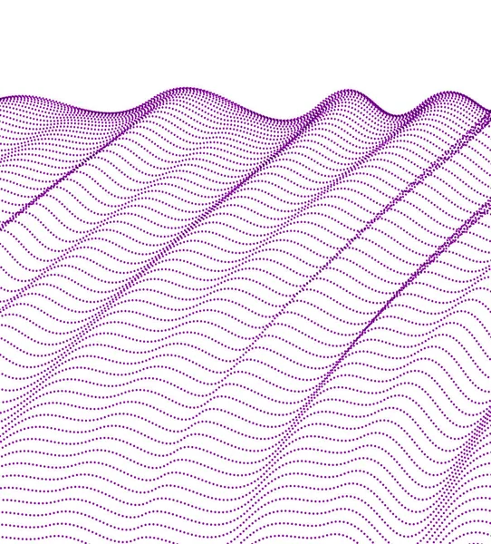 다이나믹 웨이브 바람에 벡터의 추상적 모양의 점들이 뒤섞인 긴장을 벽지용 — 스톡 벡터