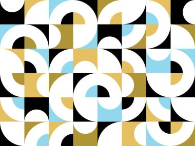 Geometrik soyut, basit geometri elementleri ile renksiz, 70 'ler tarzında duvar kağıdı arka planı, Bauhaus yapıcı tarzı fayanslar..