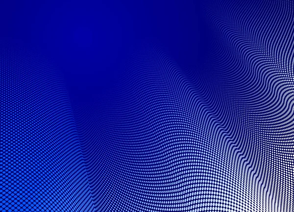Dotted Διάνυσμα Αφηρημένο Φόντο Σκούρο Μπλε Κουκκίδες Στη Ροή Προοπτική — Διανυσματικό Αρχείο